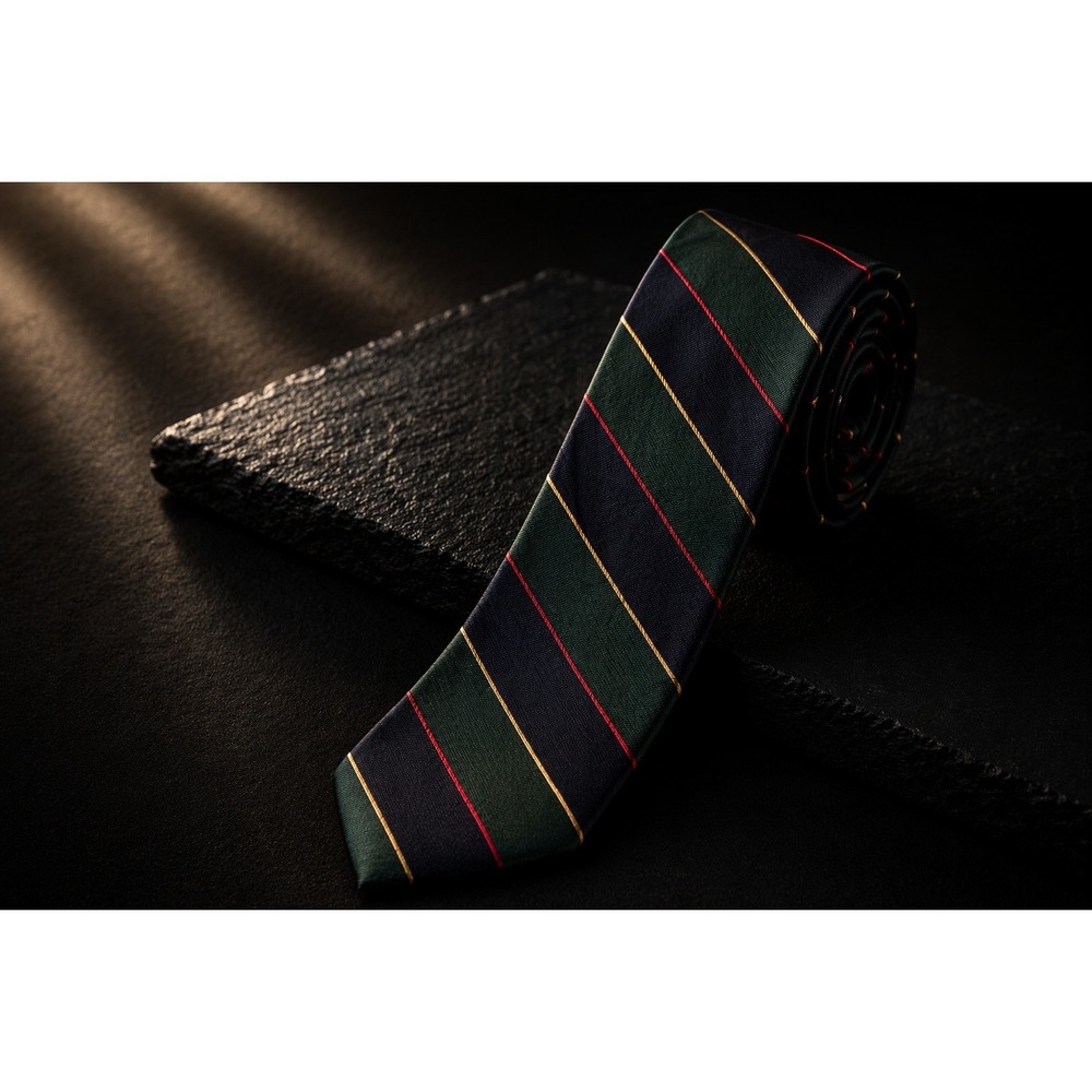 Brooks Brothers Makers Silk Tie Navy Green Red Gold Regimental Stripe 3.25" Wide